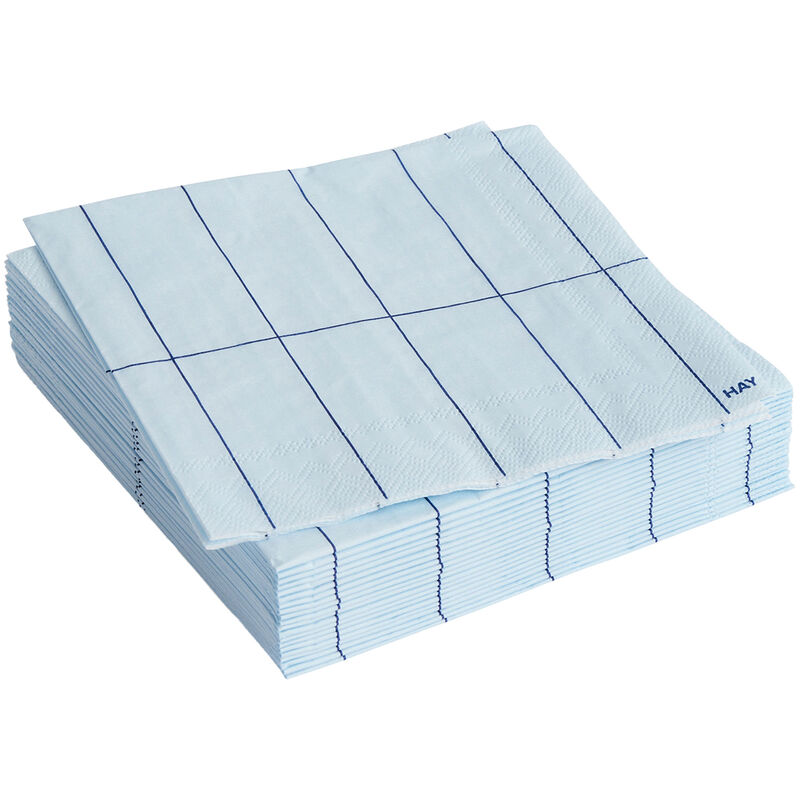 HAY Pattern Cocktailservietter Light Blue Blue Grid 20 stk.