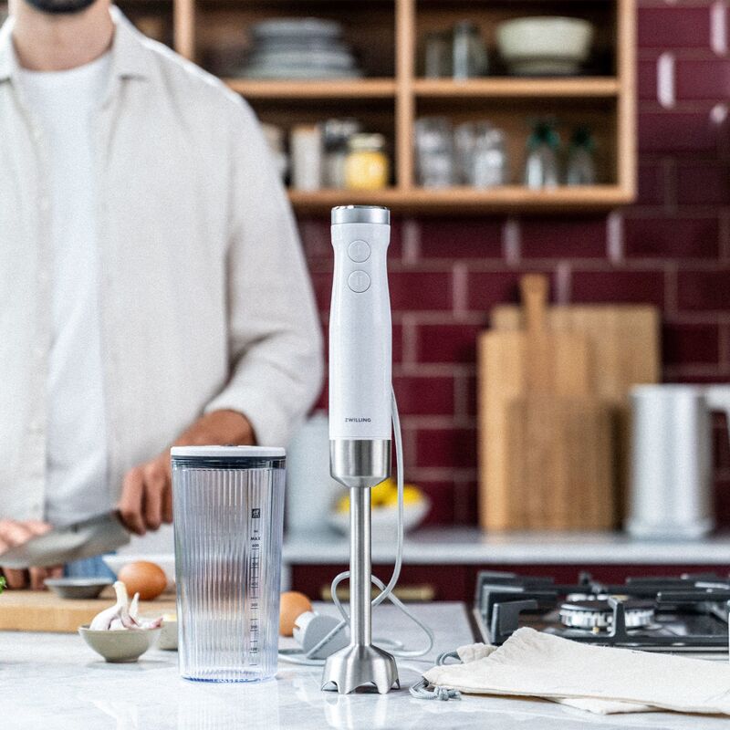 stavmixer, silver/vit