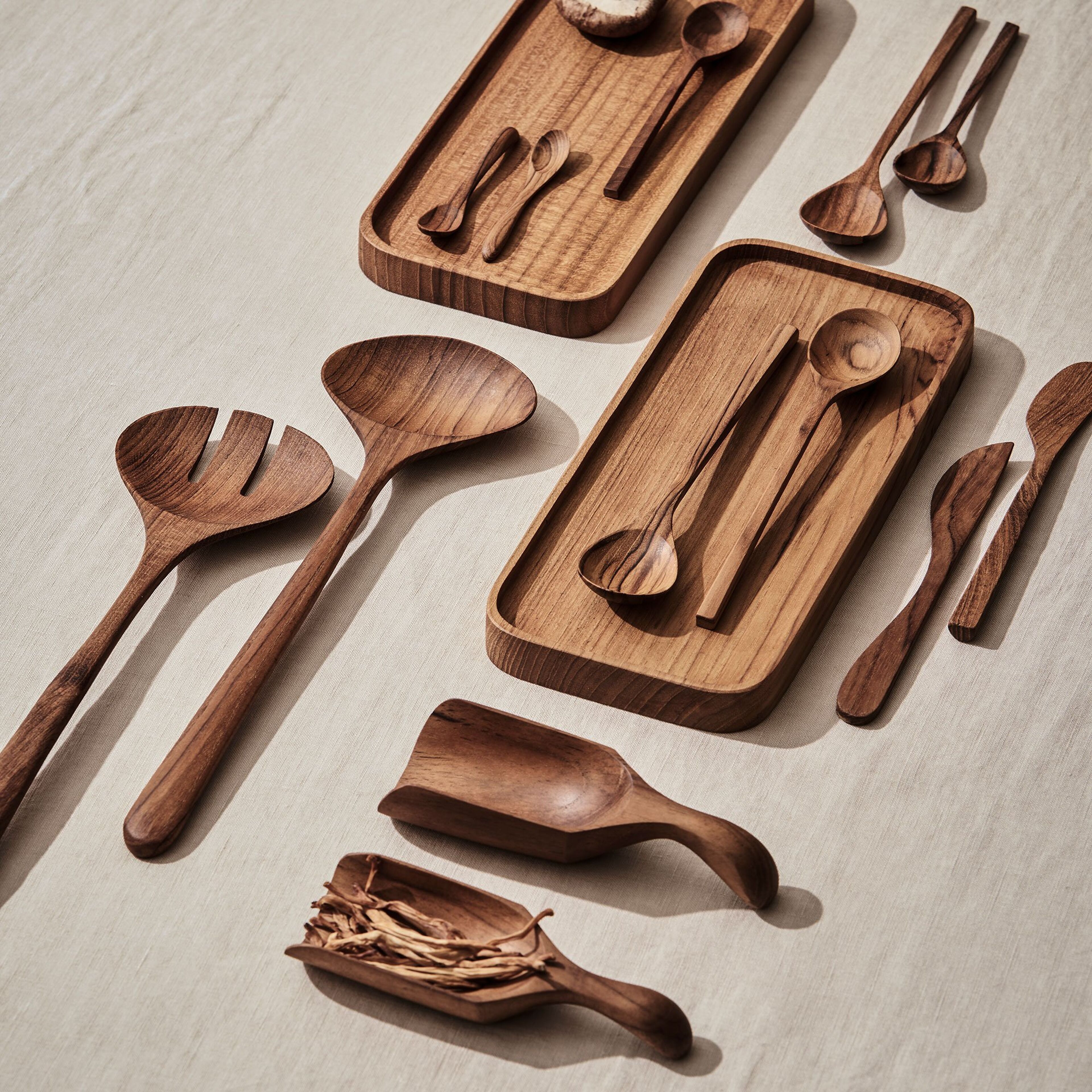Salatsbestik, teak