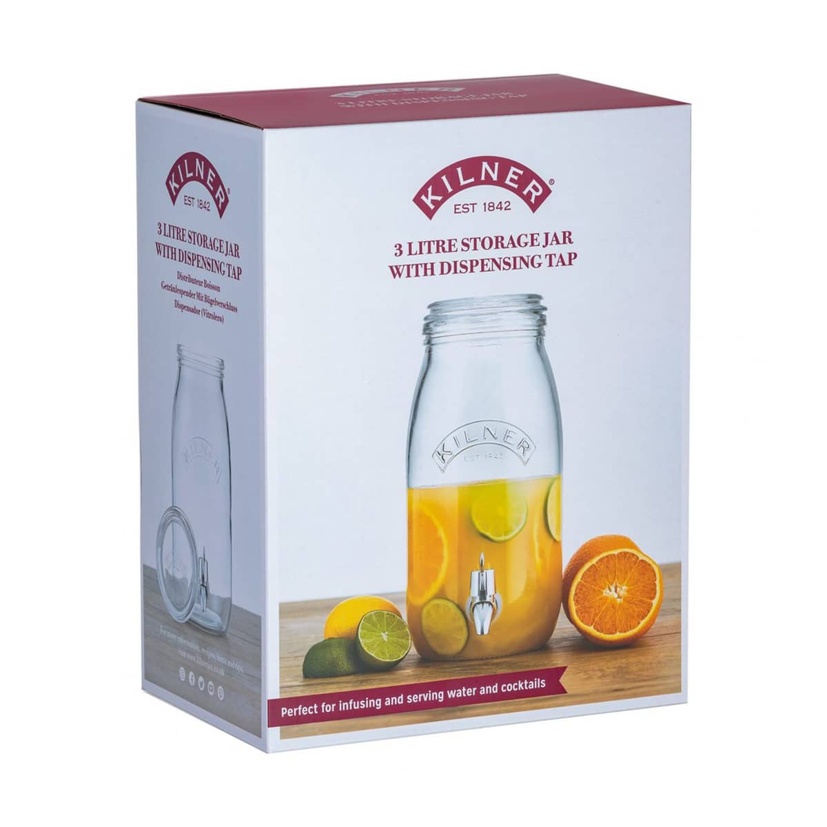 Glasbeholder med tappehane 3 liter