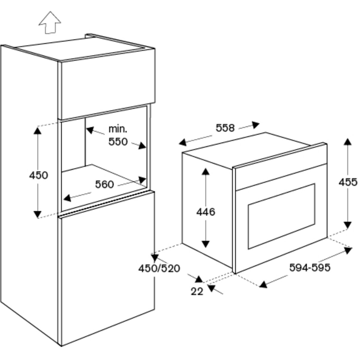 F457MODMWTN Modern kombiugn med mikro, carbonio