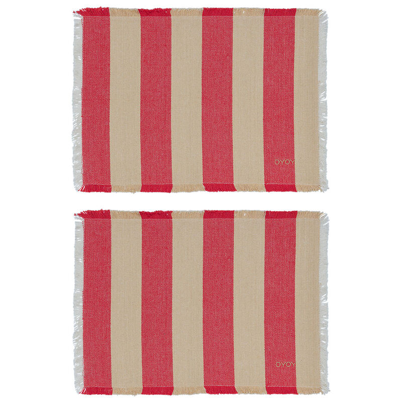 Toppu dækkeserviet, rød, 2 stk.