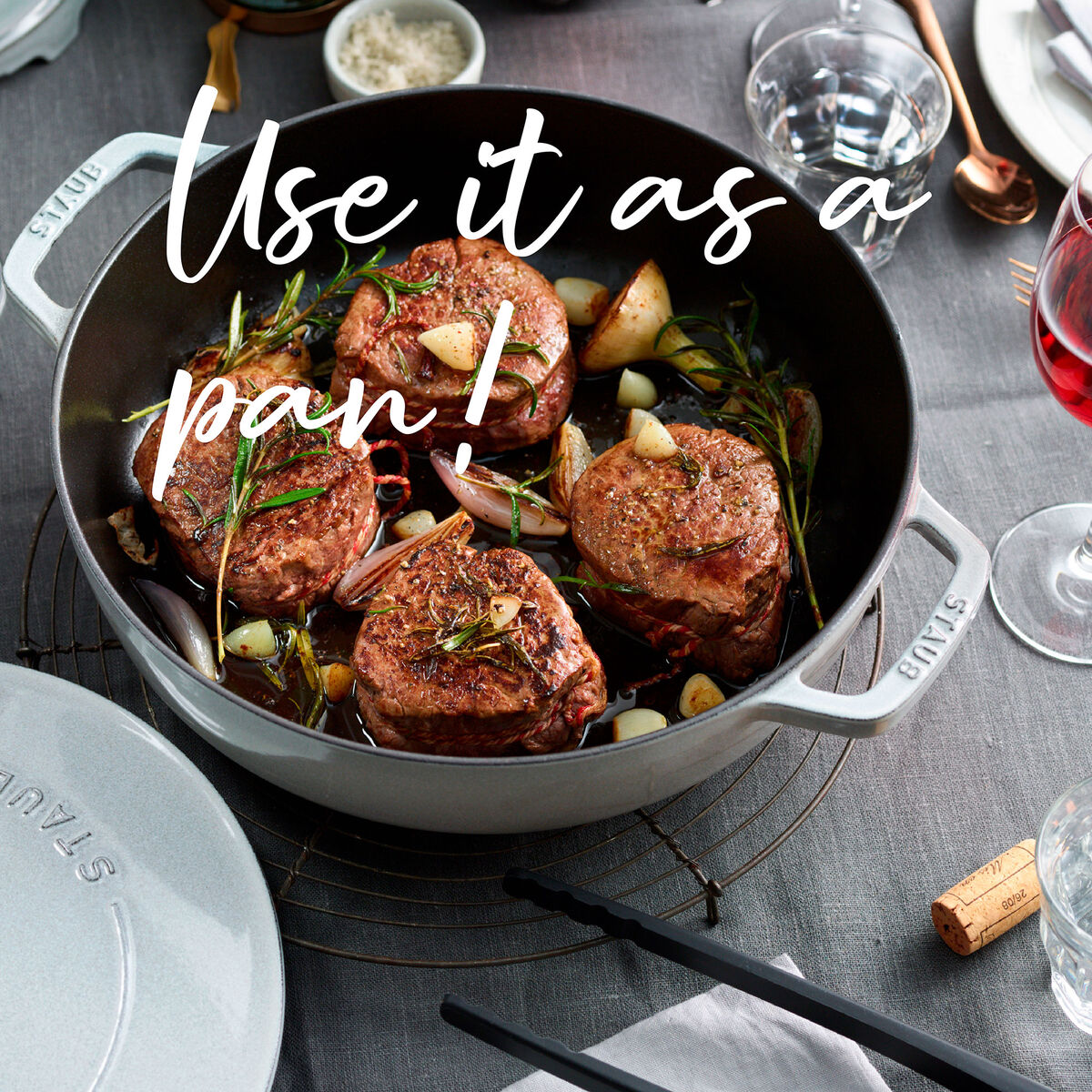 Chistera sauteusepanna i gjutjärn 28 cm, white truffle