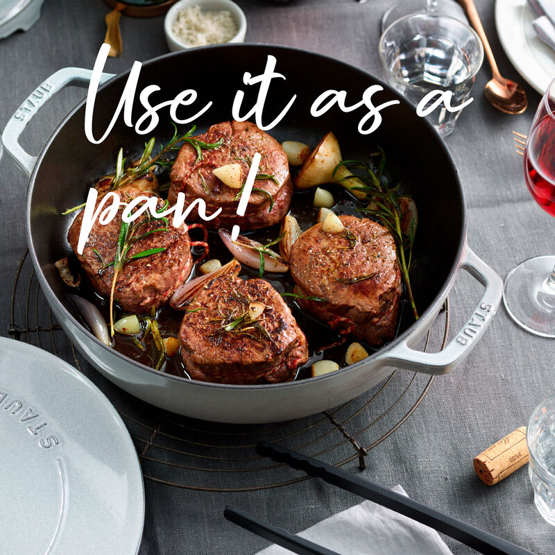 Chistera sautesepannu valuraudasta 28 cm, valkoinen tryffeli