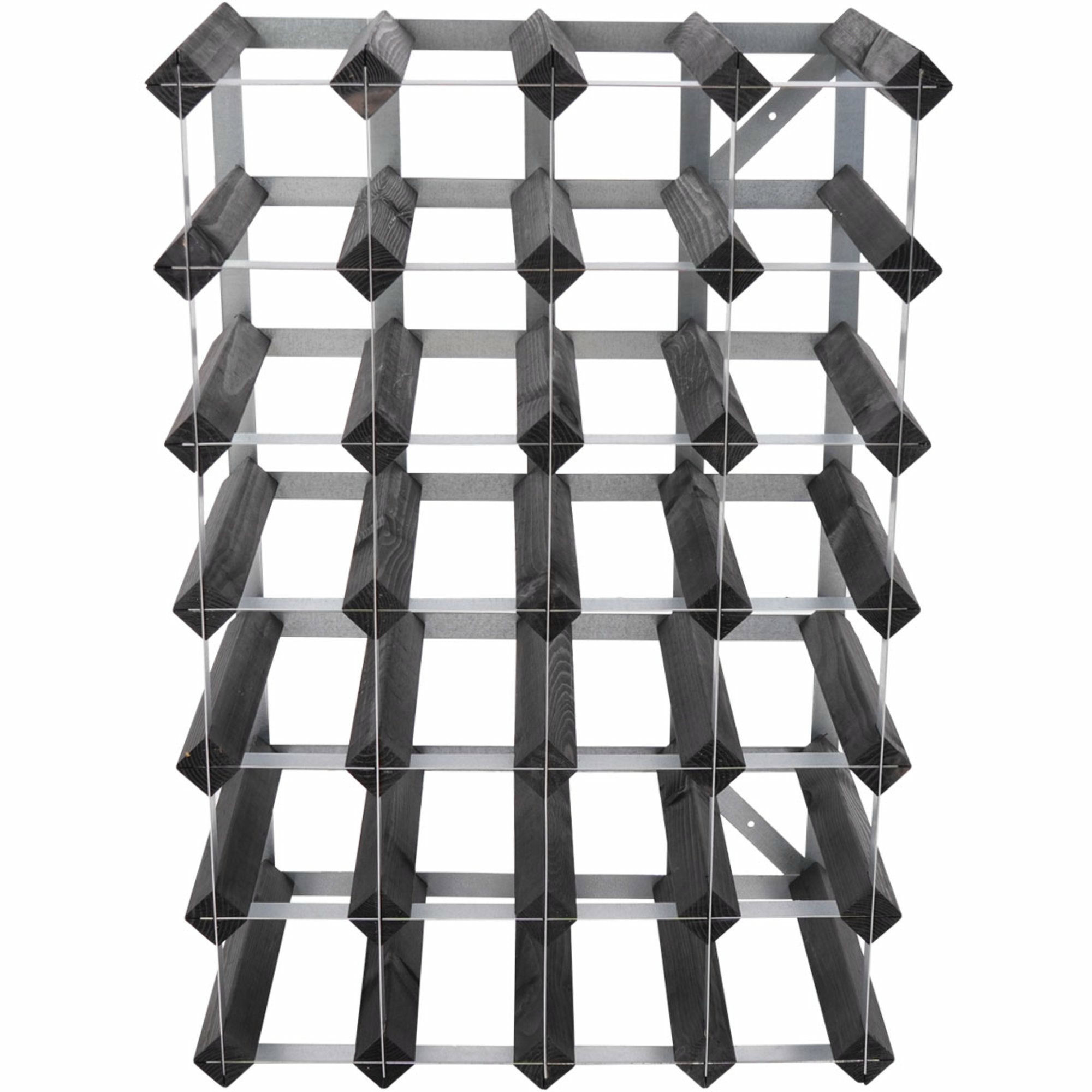Alternativ bild 1 för Traditional Wine Racks Vinställ Påbyggnadsbart 30 Flaskor Black Ash