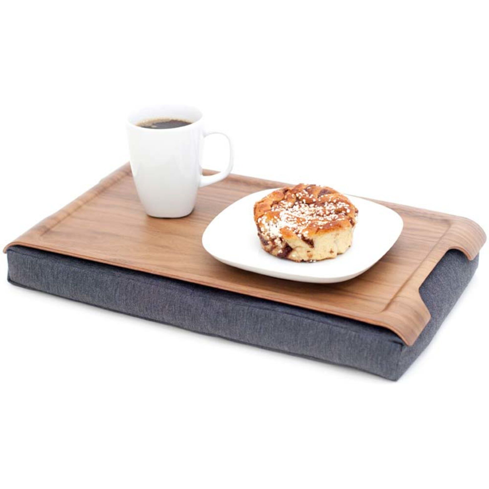 Bosign - Laptray knebrett anti-slip 43x23 cm valnøtt/grå
