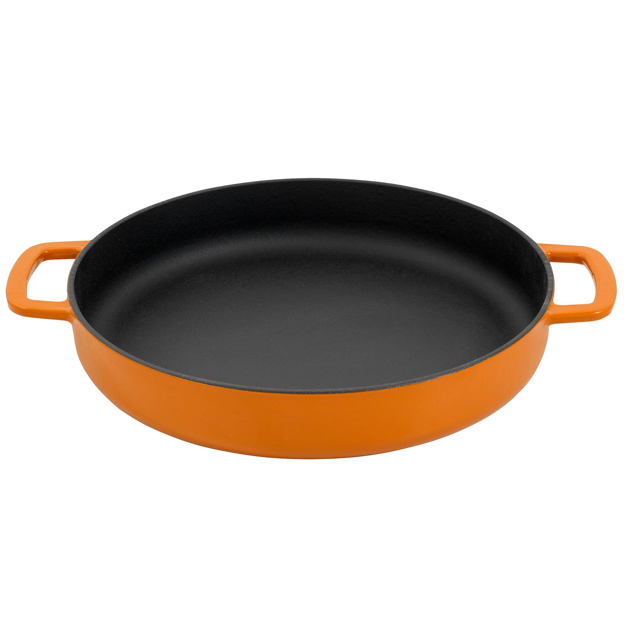 Stekepanne i støpejern med 2 håndtak, Orange, 28 cm