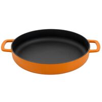 Stekepanne i støpejern med 2 håndtak, Orange, 28 cm