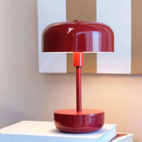 Haipot genopladelig LED bordlampe, mørkerød
