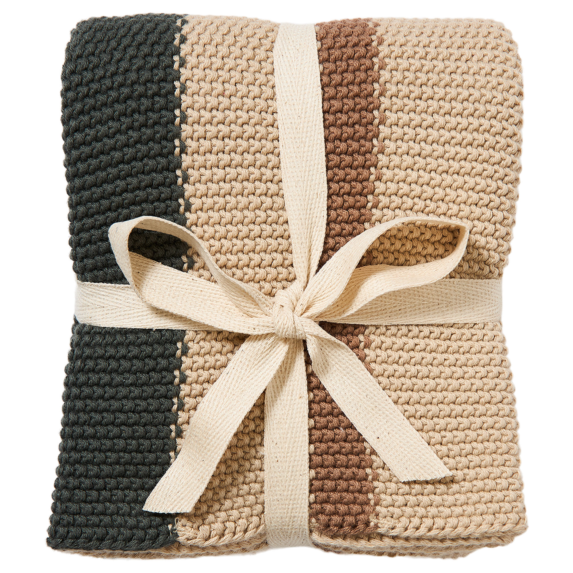 Køkkenhåndklæde 50 x 80 cm, grøn/brun