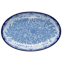 Ostindia Floris ovalt serveringsfad 33 x 22 cm, blå
