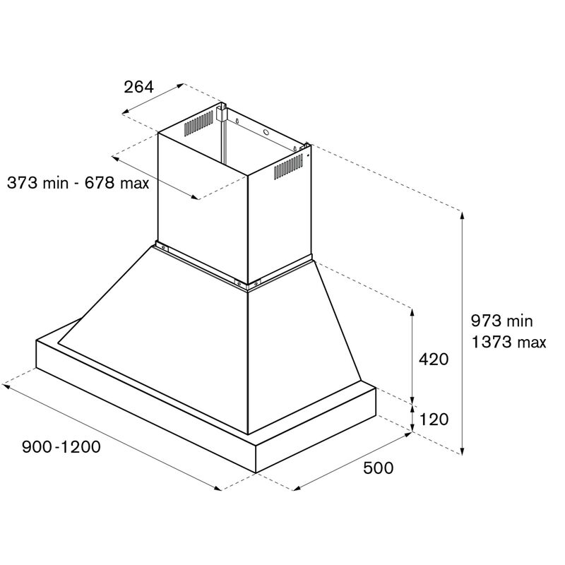 K90HERTX + KC36HERTNE Heritage vifte, 90 cm, matt sort