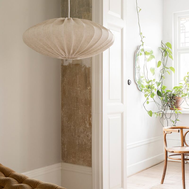 Ellipse loftslampe, 65 cm, hør, natur