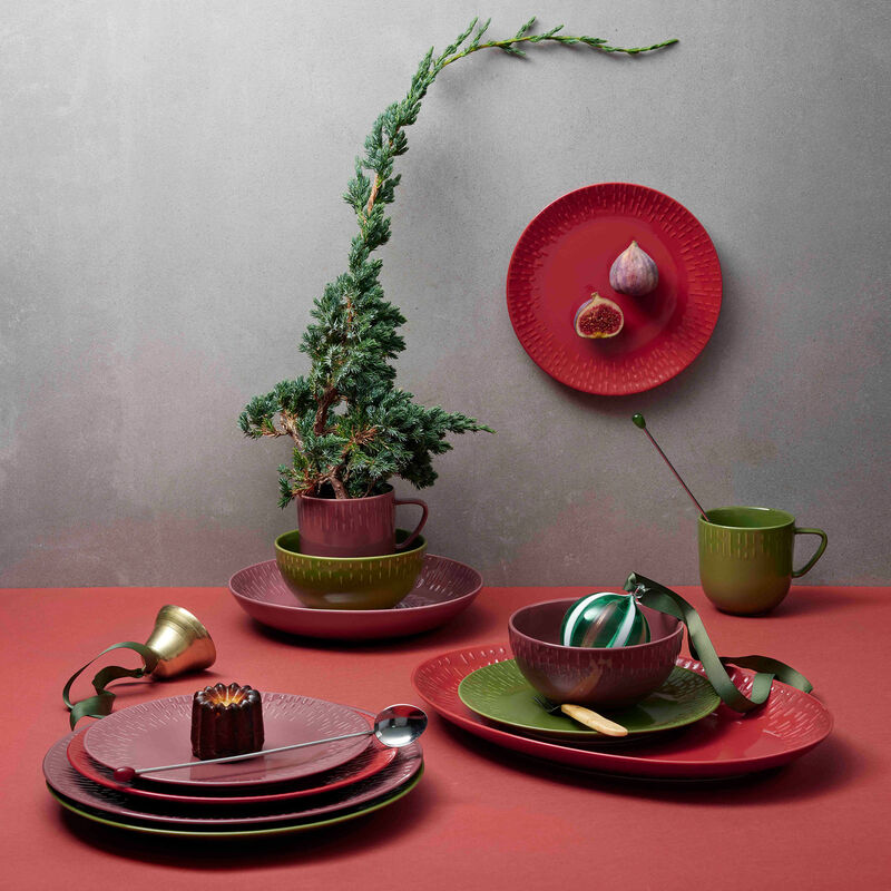 Confetti desserttallerken 21 cm, bordeaux