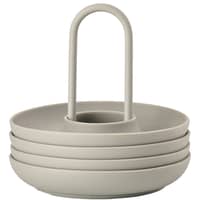 Æggebæger med holder, natur, 4 stk.