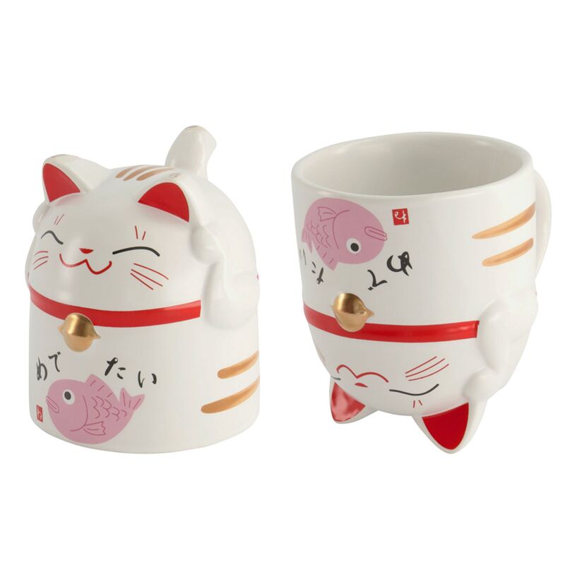 Kawaii Lucky Cat -muki 35 cl, vaaleanpunainen