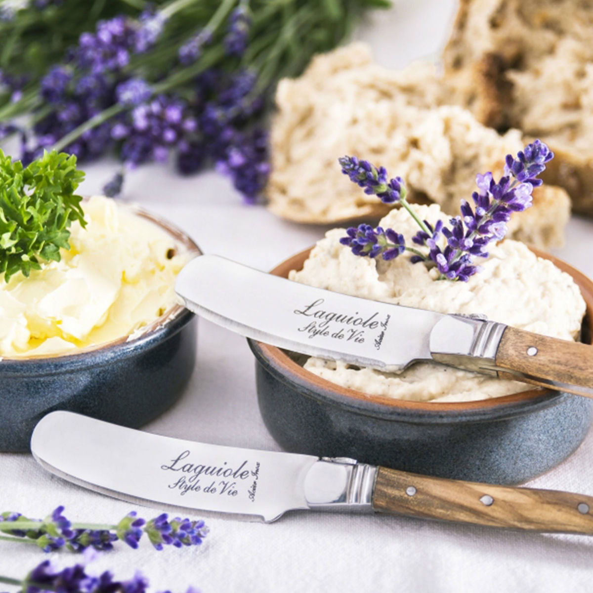 Laguiole Smørknive 4-pak, oliventræ