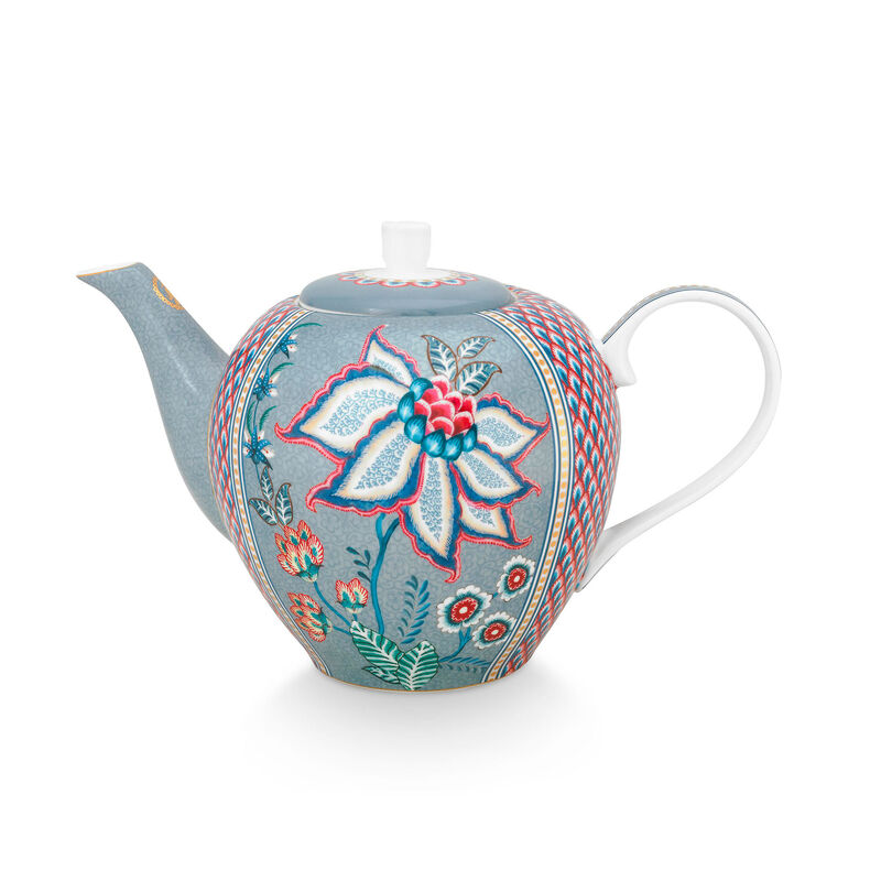 PIP Studio Flower Festival teekannu 1,6 litraa, sininen