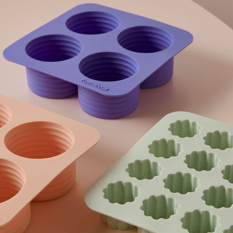 Kosta Boda Viva Iskubsform 4 stk, havblå