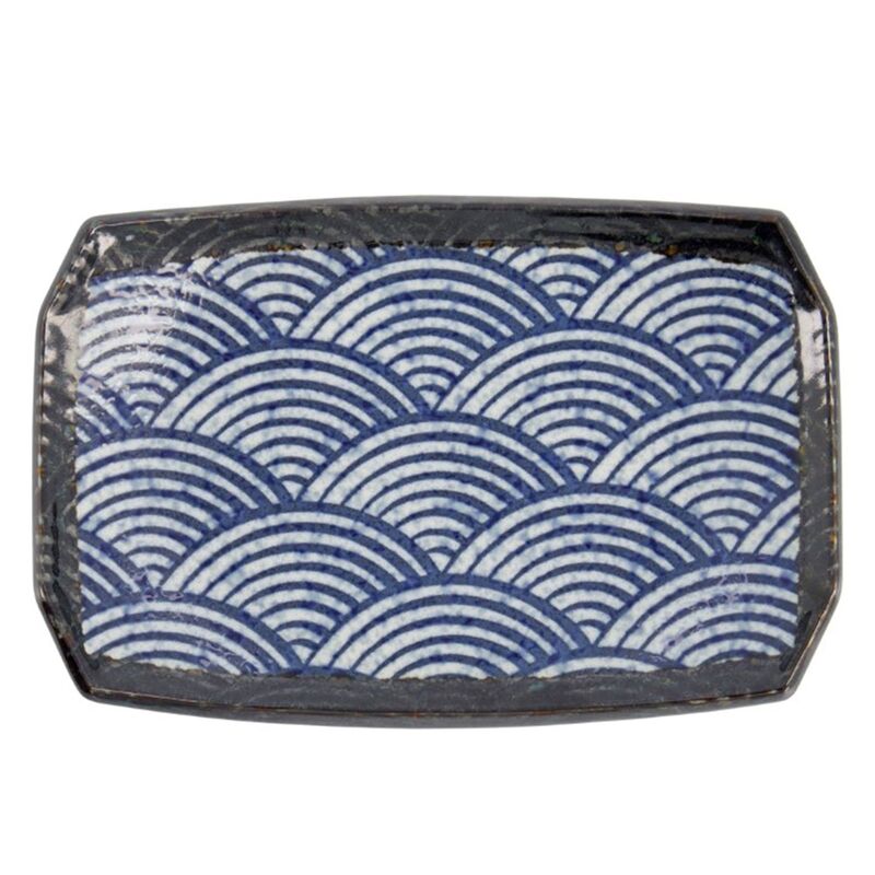 Aisai Seigaiha -lautanen, 22x14,5x2,3 cm