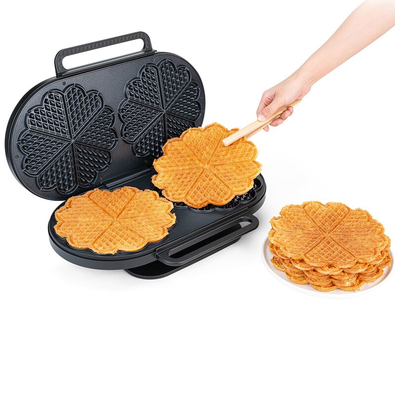 WM6DB-220 Grand Double Vaffeljern, matt svart