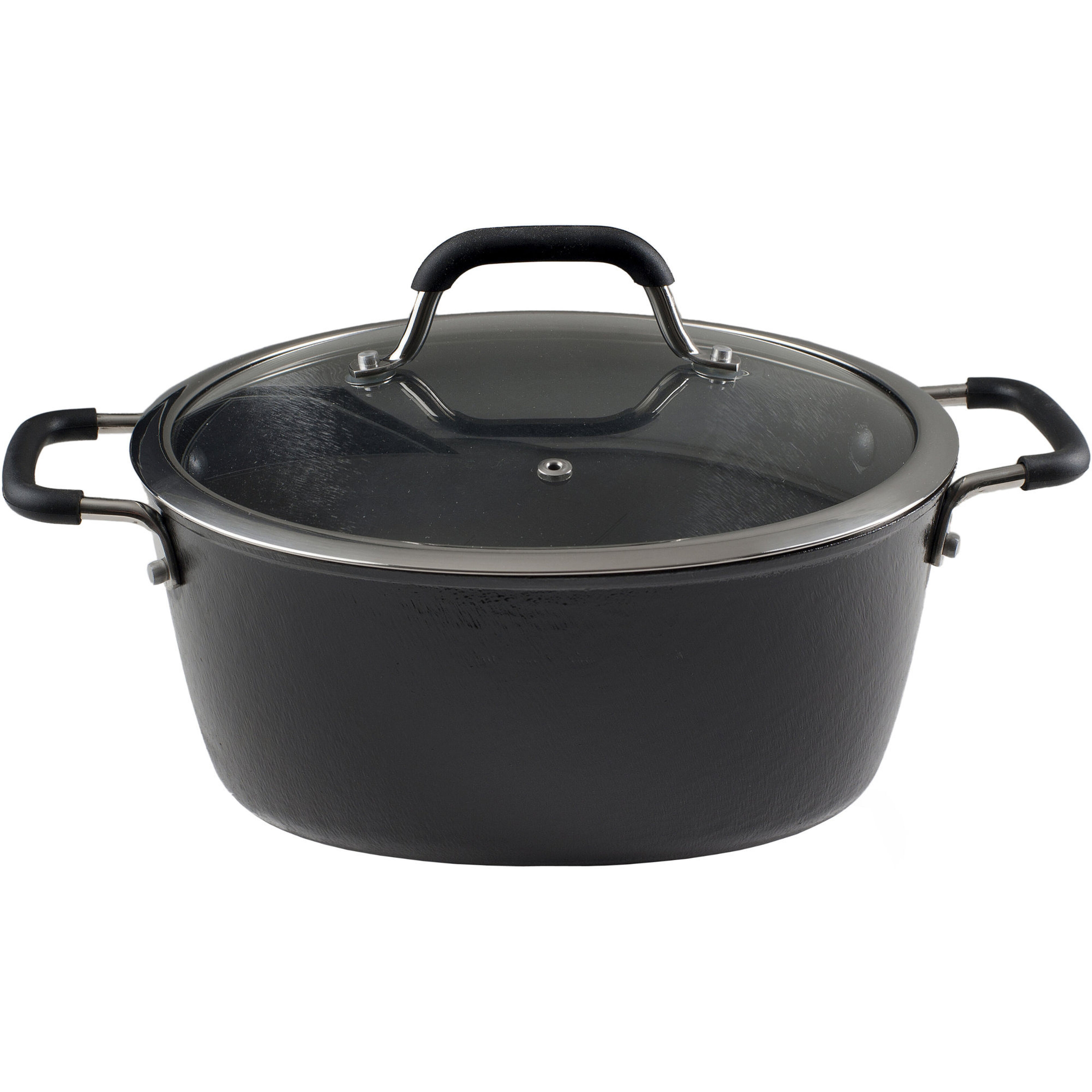 Lätt Gjutjärn Stekgryta med glaslock7 liter