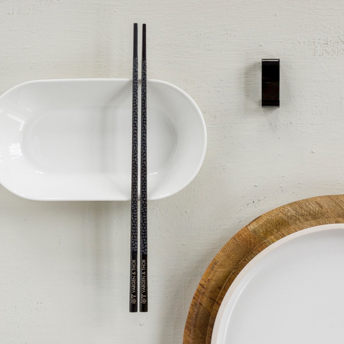 Spisepinde 4 par, onyx
