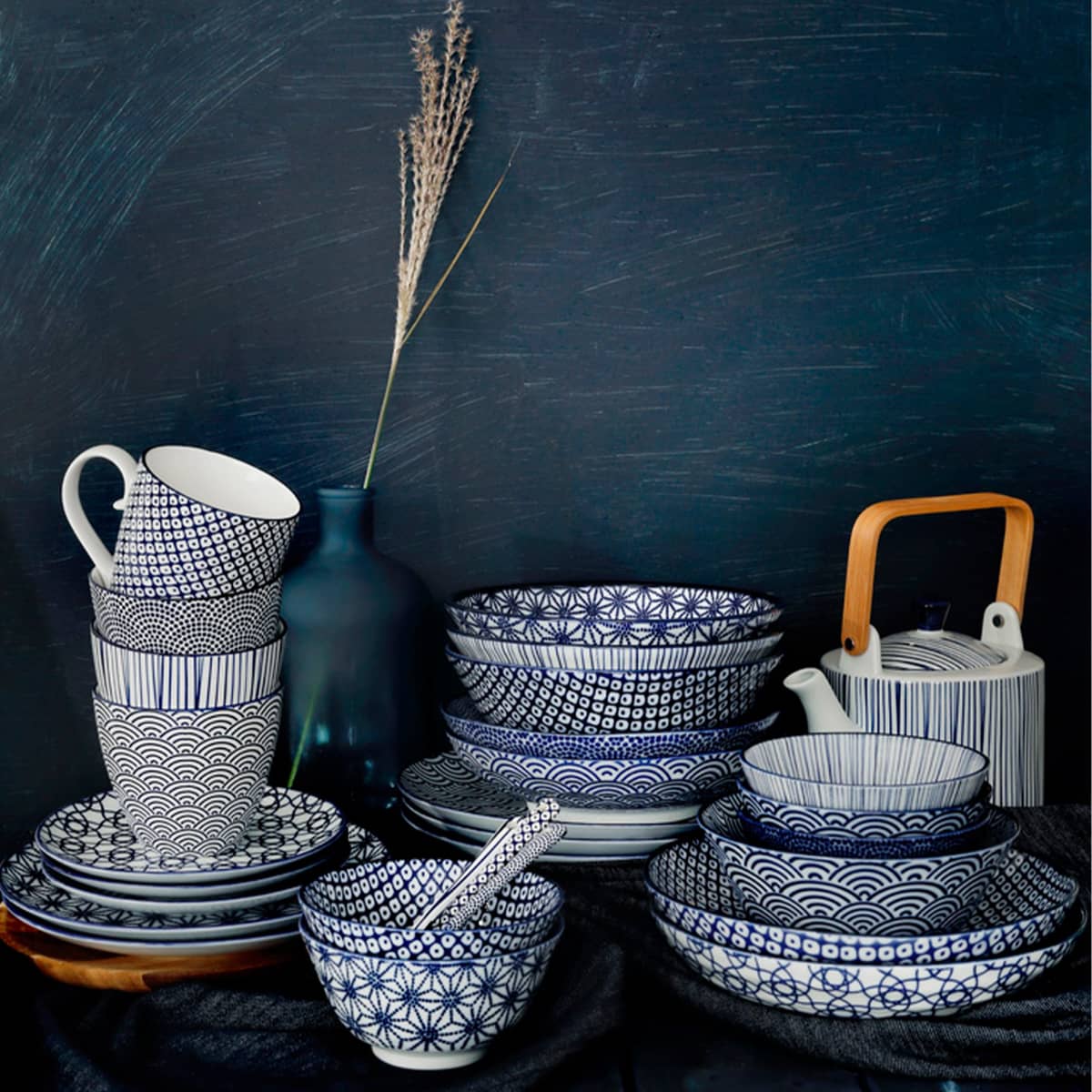Nippon Blue skål 21 cm. 4 st.