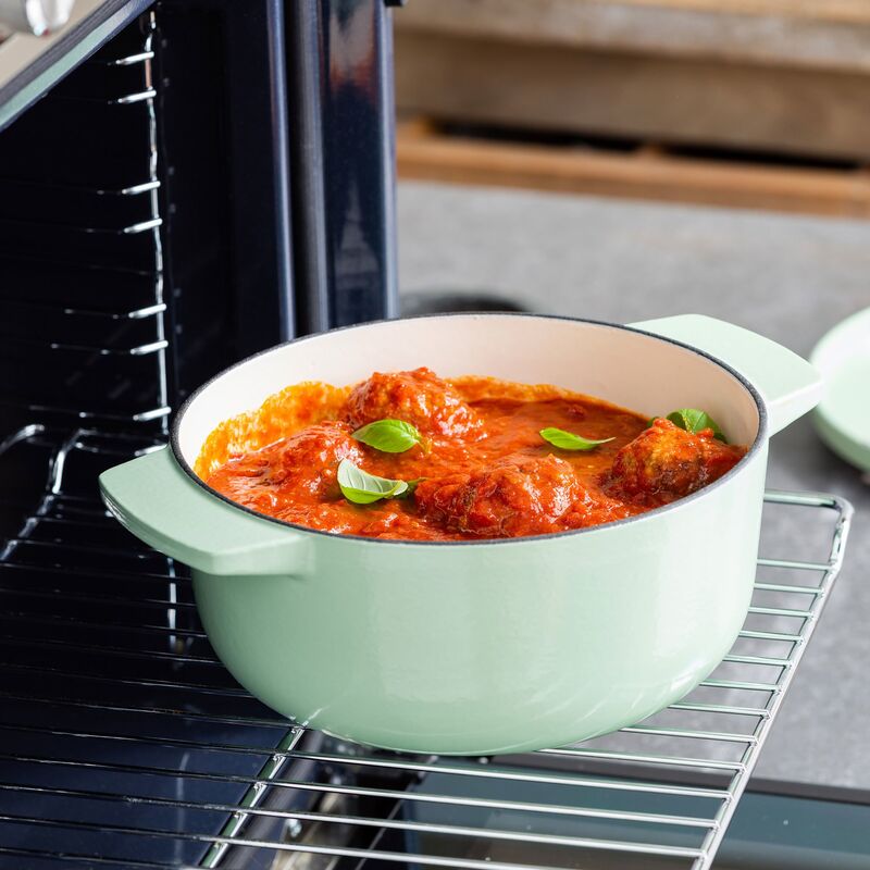 Støbejernsgryde 22 cm/3,3 liter, pistachio