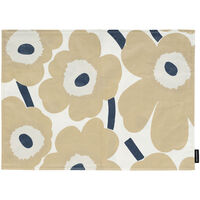 Unikko pöytätabletti 31 x 42 cm, beige, valkoinen, tummansininen