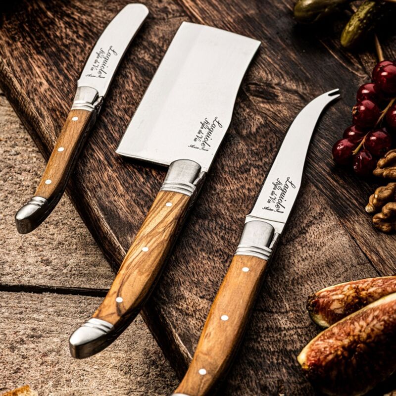 Laguiole Ostknive 3 stk, oliventræ