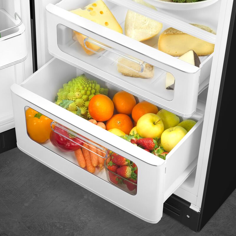 Smeg FAB30LBL6 Jääkaappi/Pakastin 172cm Saranointi vasemmalla Musta