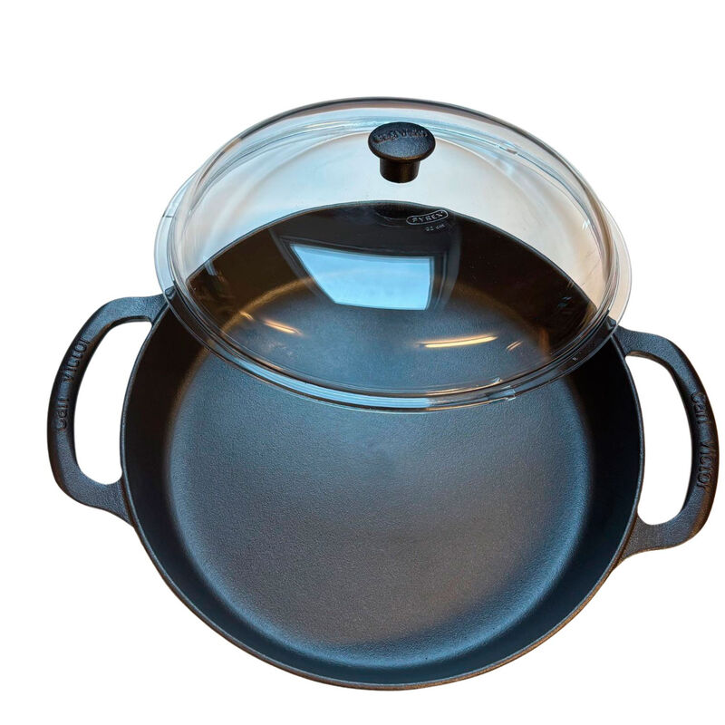 Carl Victor Traktörpanna med glaslock 32 cm, gjutjärn