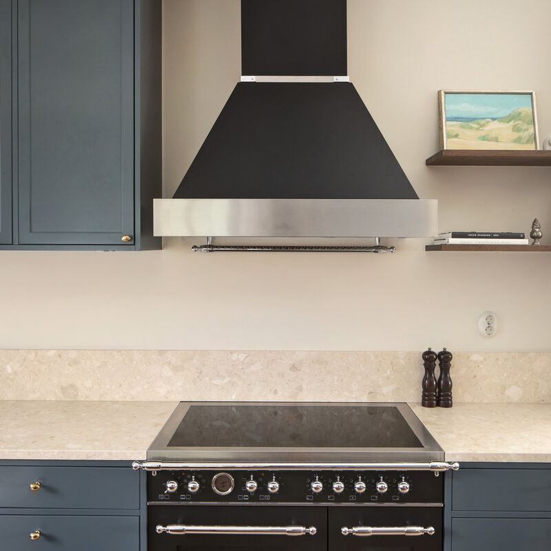 K90HERTX + KC36HERTNE Heritage vifte, 90 cm, matt sort