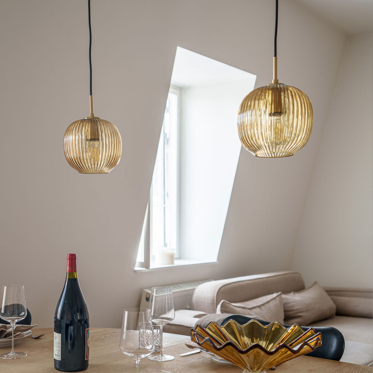 Vibra taklampe 18 cm, amber