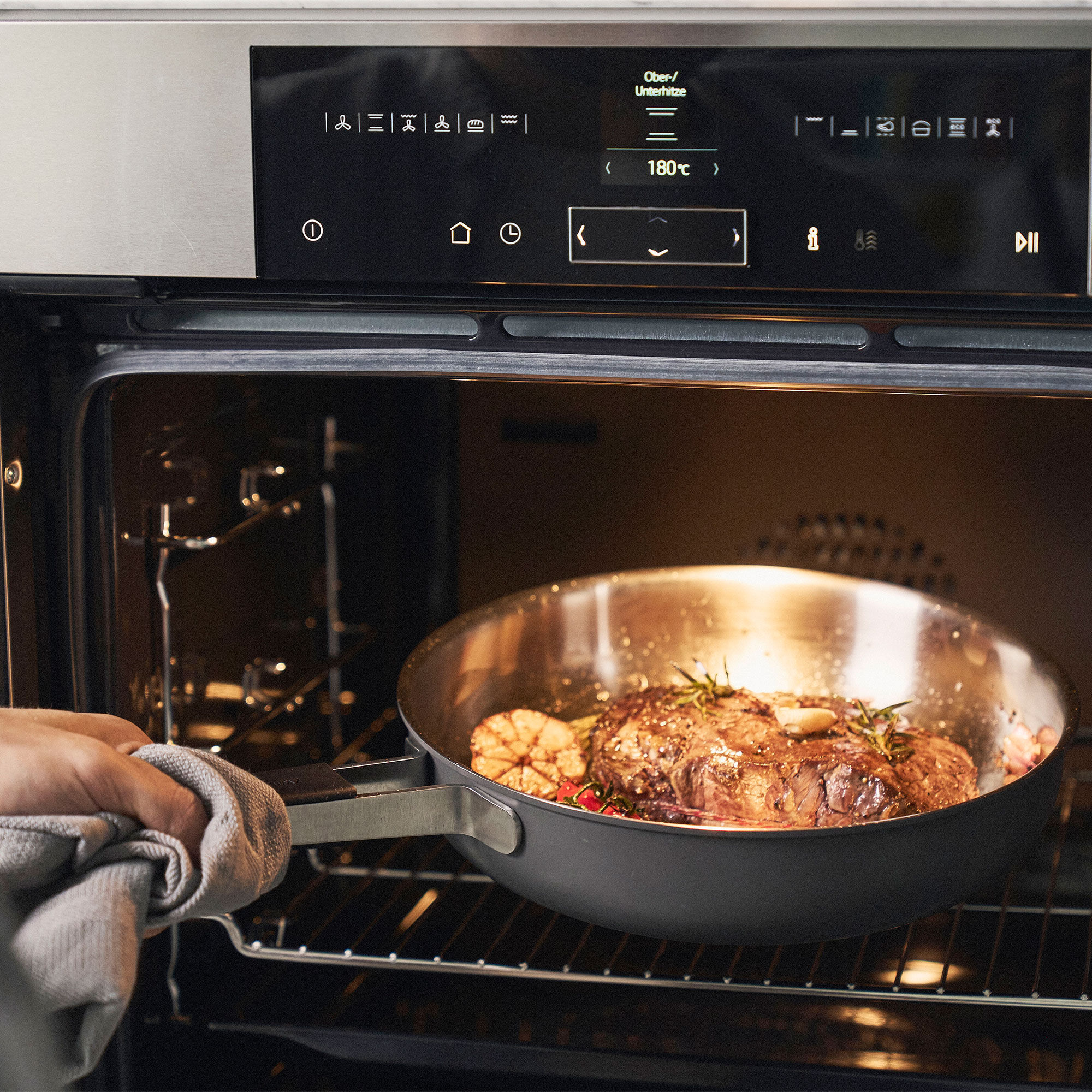 Pure grydesæt 3 dele + 2 låg, rustfrit stål, grå