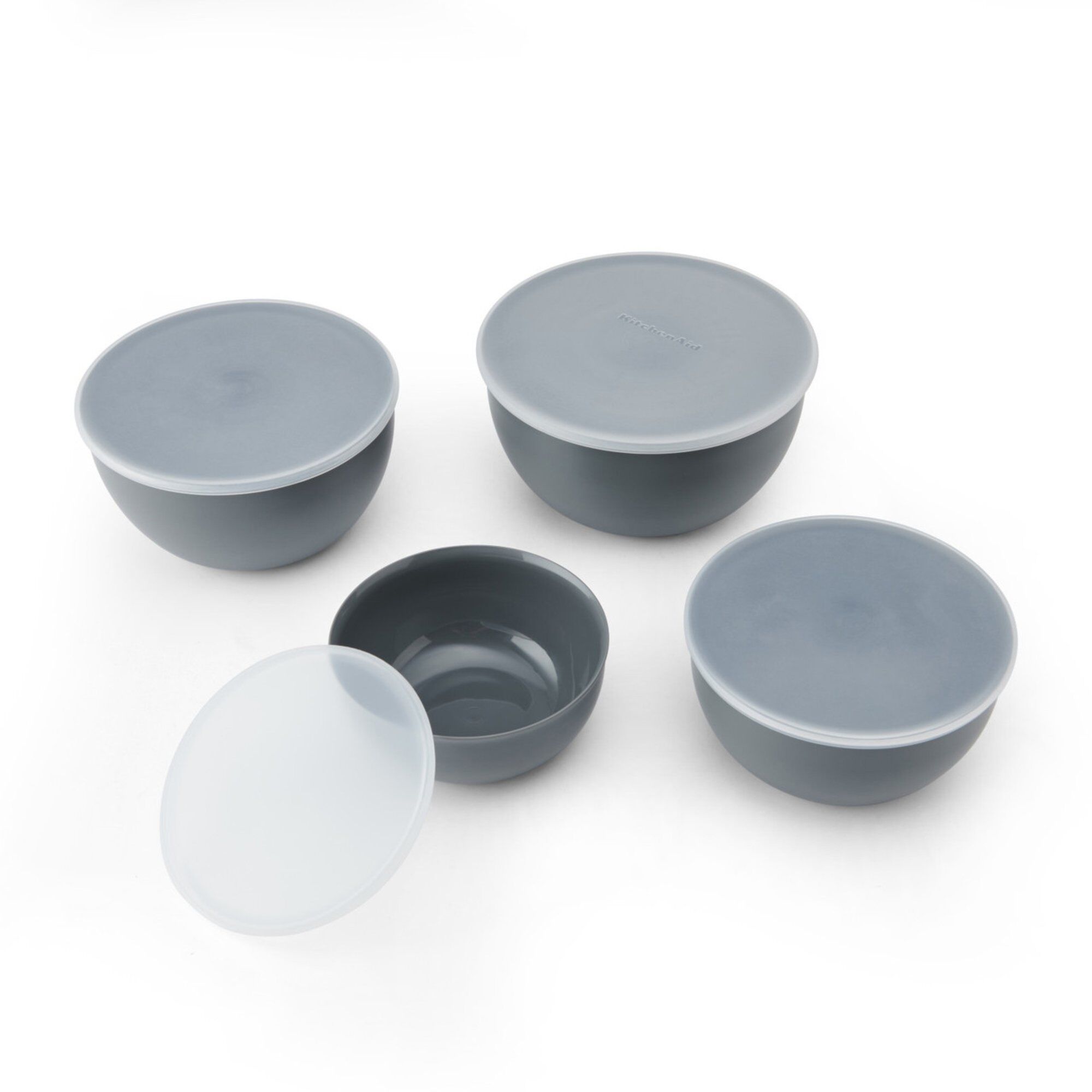 Alternativ bild 1 för KitchenAid Skålset med lock 4 st, charcoal grey