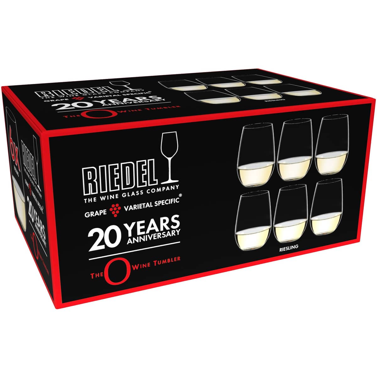 O Wine Tumbler Riesling / Sauvignon Blanc viinilasit 6-pakkaus 20-vuotisjuhlavuosi