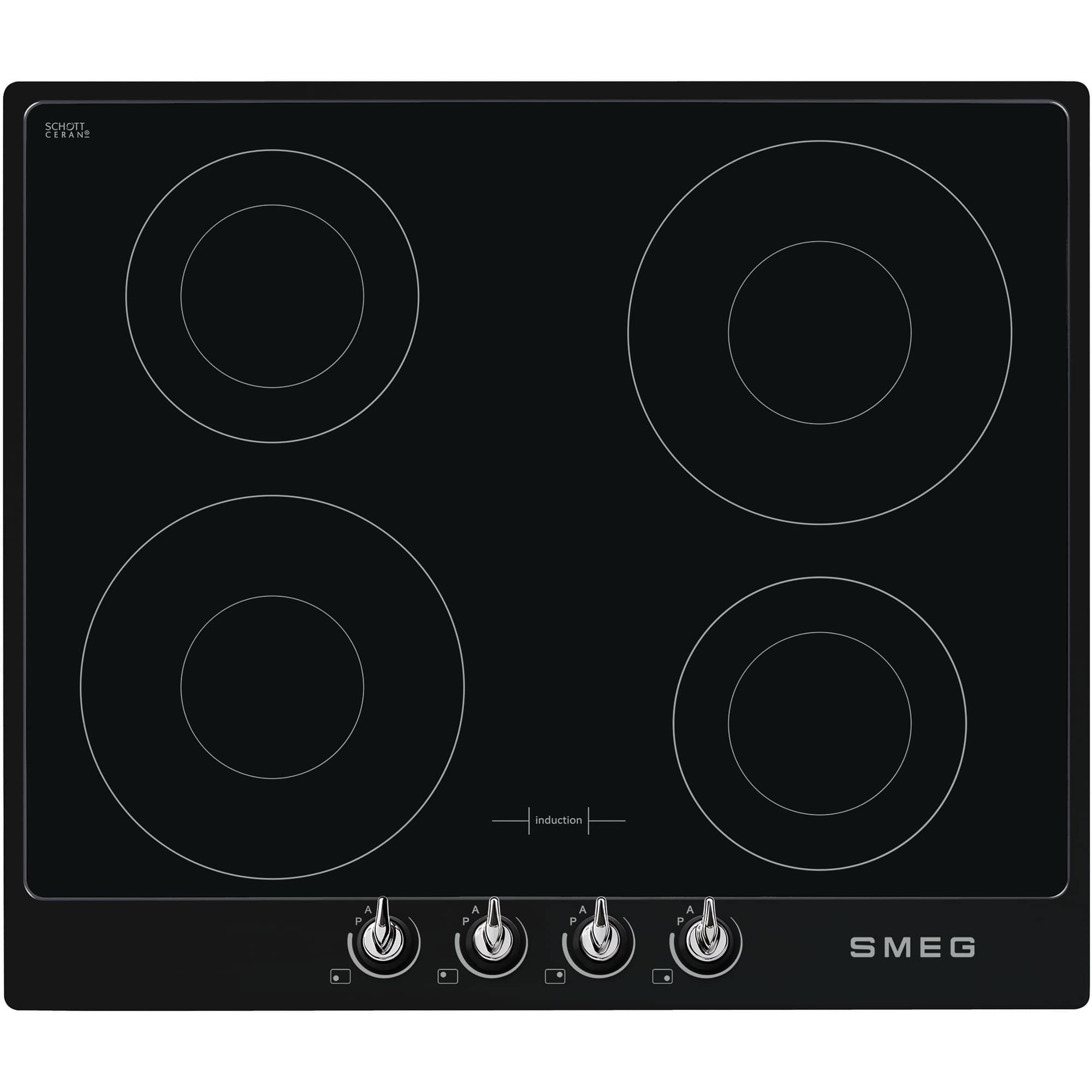 Produktfoto för Smeg 60 cm Victoria Induktionshäll med Ram, Svart