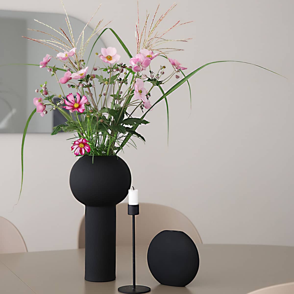Ljusstake, 21 cm, black