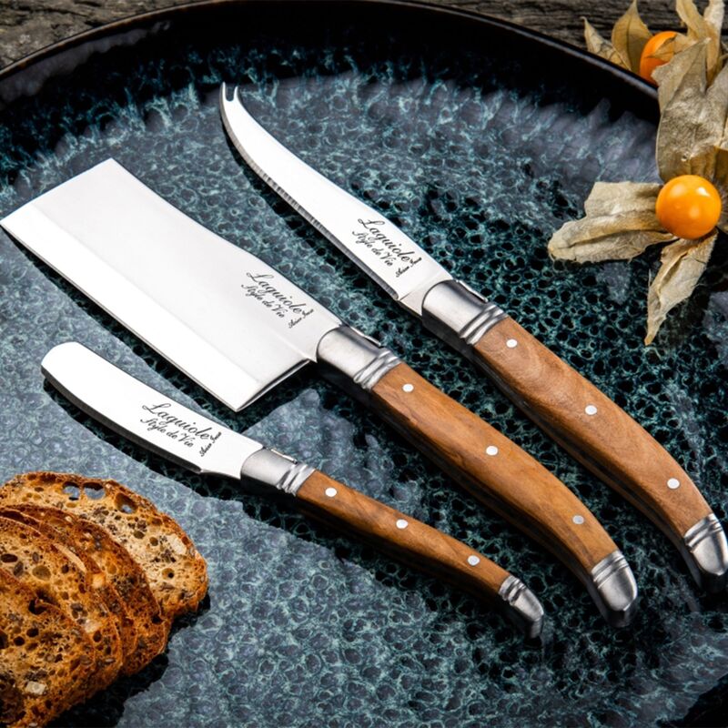 Laguiole Ostknive 3 stk, oliventræ