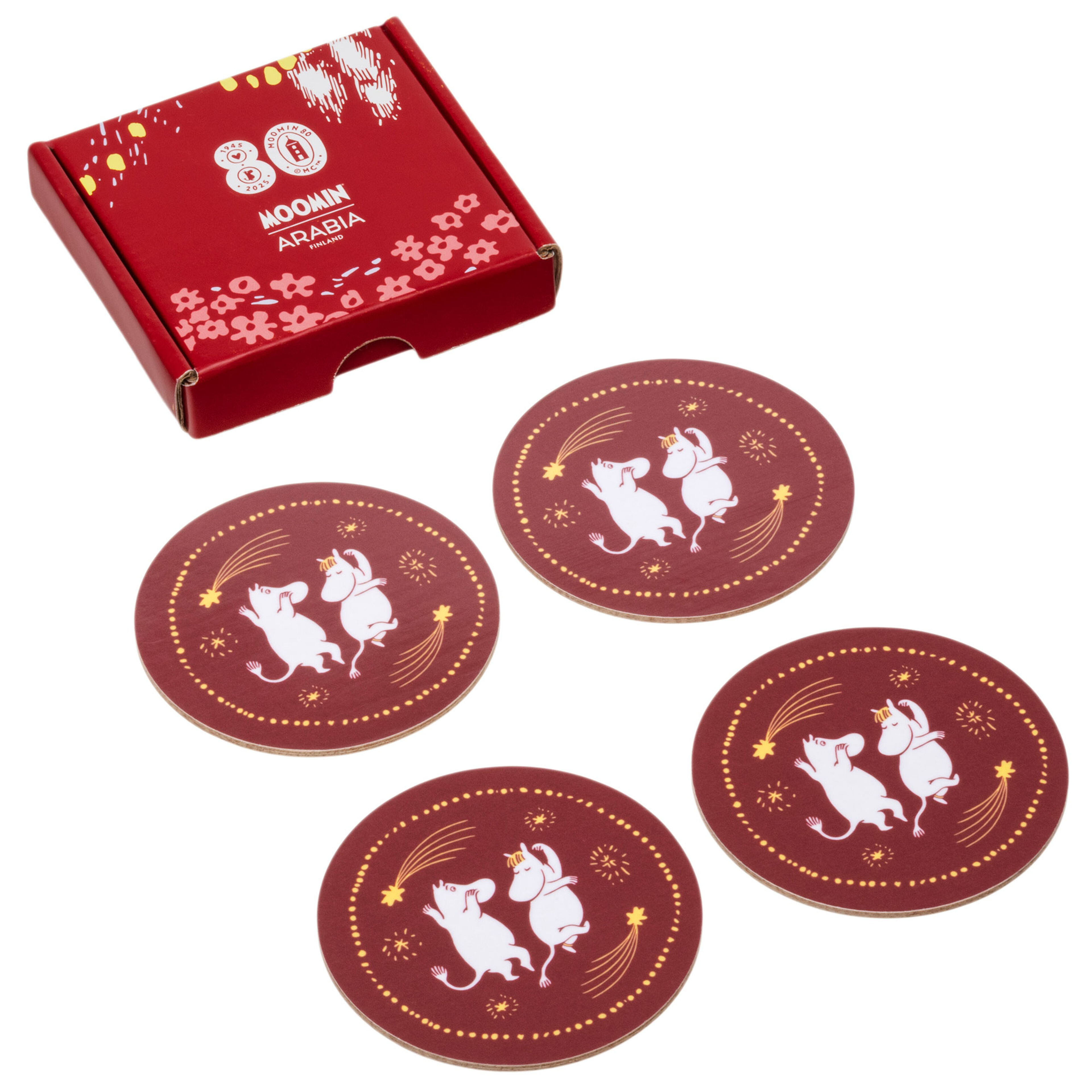 Arabia Mumin Festliga Stunder Glasunderlägg 9 cm 4-pack