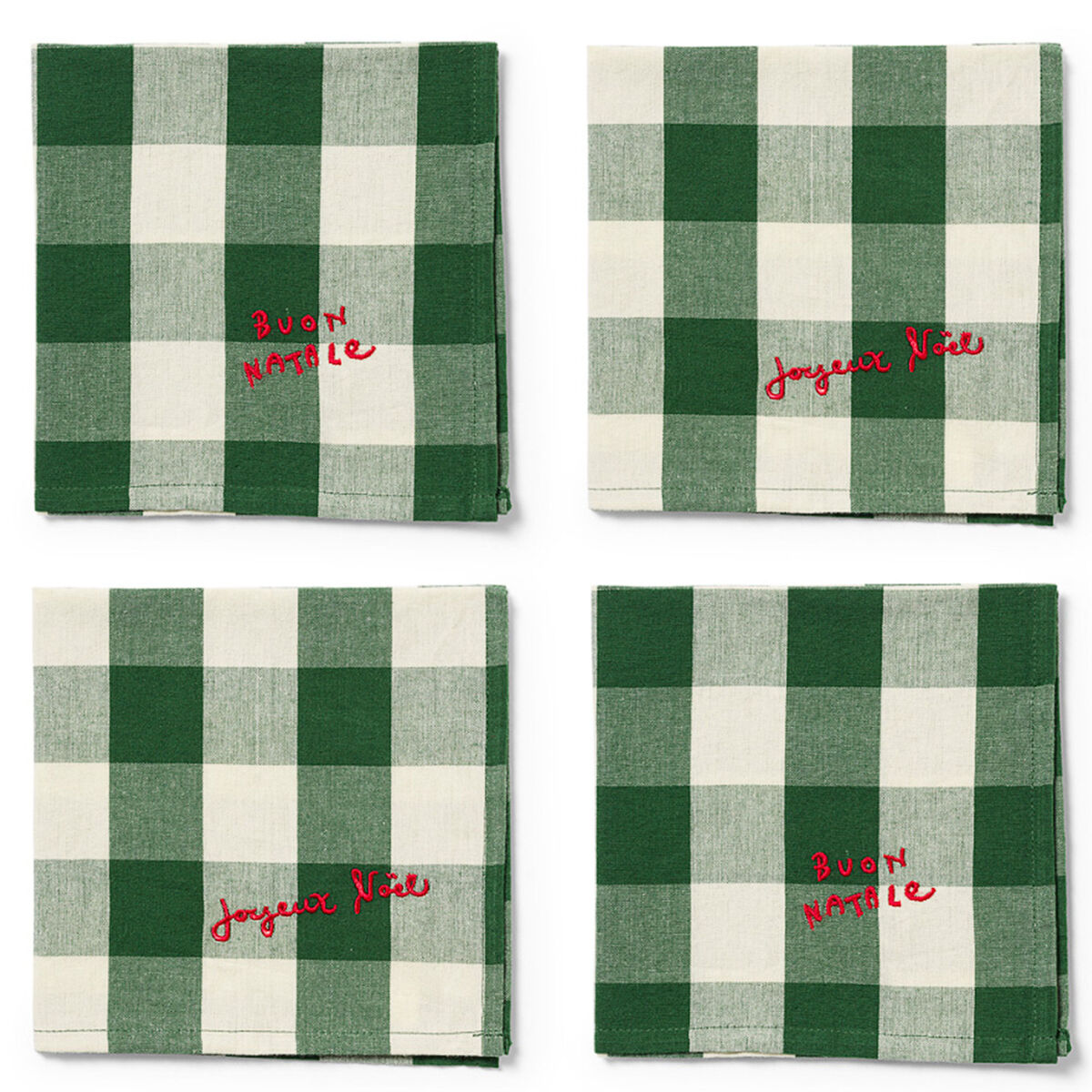 Elsa jouluiset lautasliinat 4 kpl 40×40 cm, vihreä/beige