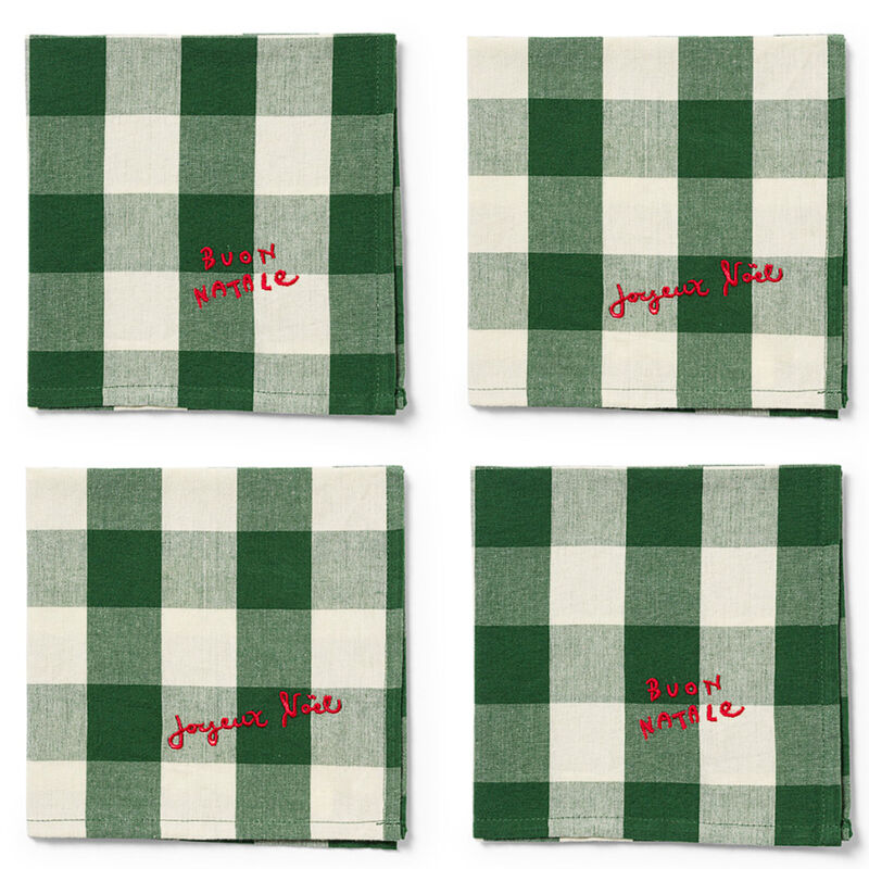 Elsa Christmas servietter 4-pakning 40 × 40 cm, grønn/beige