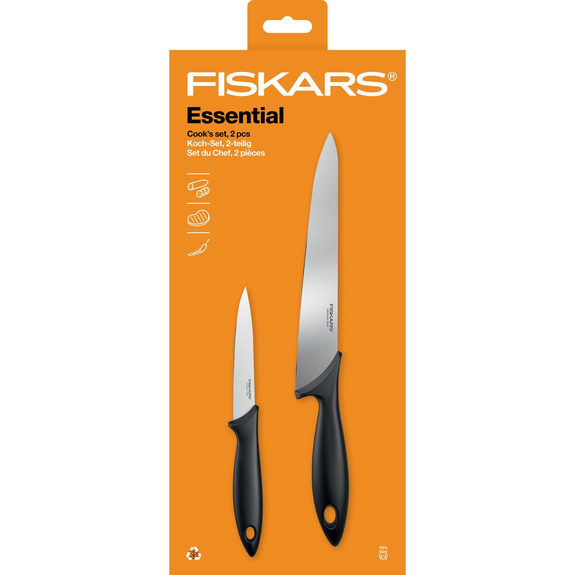 Alternativ bild 1 för Fiskars Essential knivset 2 delar