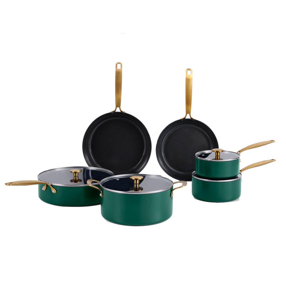 Combekk Stekepanne- og kasserollesett 10 deler, grønn