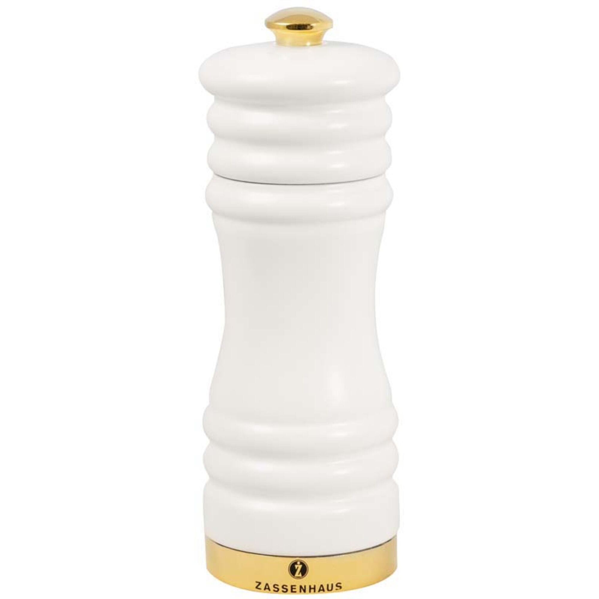 Zassenhaus Pepparkvarn Mattvit/Guld 15 cm
