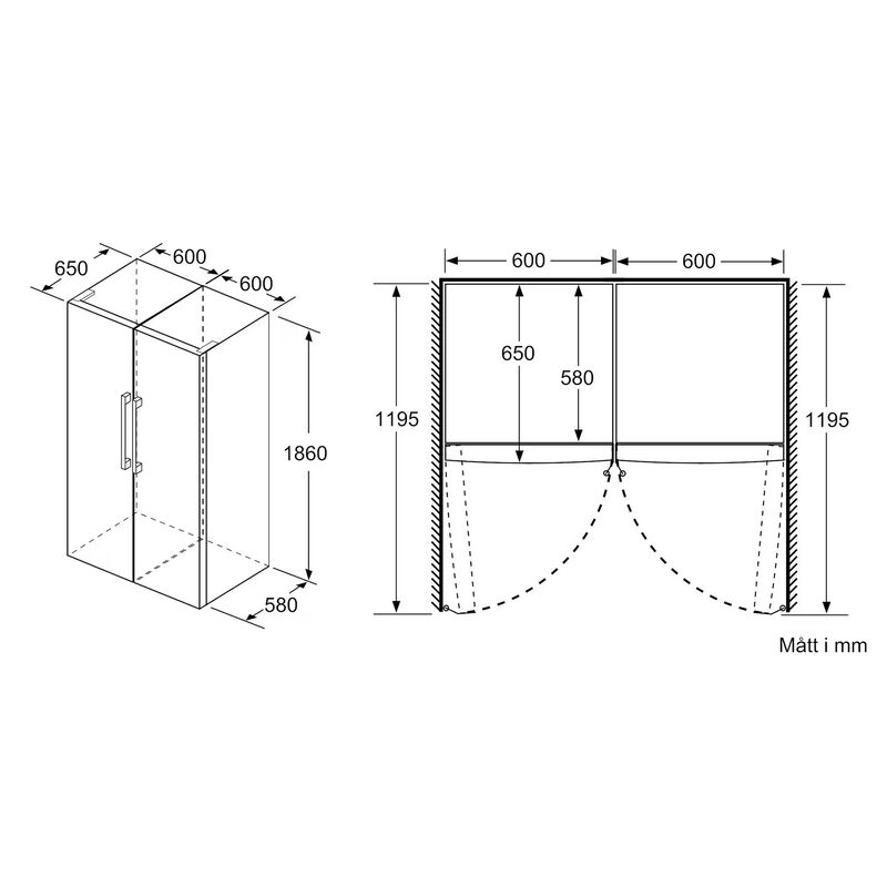 iQ300 KS36VVIEP Køleskab + GS36NVIEP Fryser