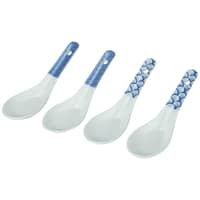 Akio liten soppsked 4-pack, blå/vit