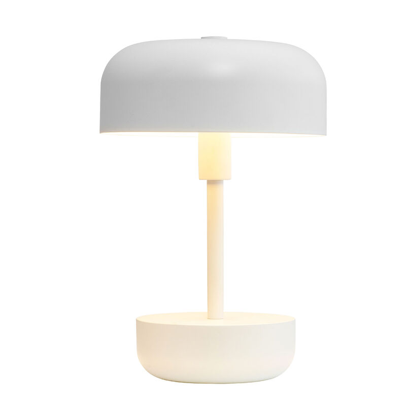 Dyberg Larsen Haipot portabel LED-bordslampa, vit